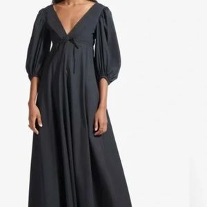 Black Staud Dress with tie waist. Size small Staud Amaretti dress